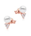 Beautiful Pearl with CZ Stone Silver Ear Stud STS-4875